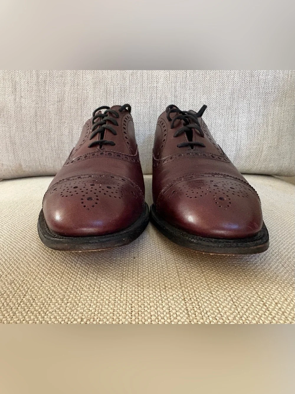 Church's Custom Made Diplomat Burgundy Brown Cap Toe Oxford Dress Shoe US 8.5D